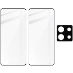 Set protectie 3in1 Bizon Glass Edge Pack, 2 folii sticla ecran + 1 folie sticla camera foto, compatibil cu Xiaomi Poco X6 / Xiaomi Redmi Note 13 Pro 5G, Negru 6 - lerato.ro