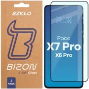 Set 2 folii sticla securizata Bizon Glass Edge Duo compatibile cu Xiaomi Poco X6 Pro, Negru