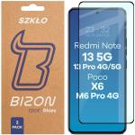 Set 2 folii sticla securizata Bizon Glass Edge Duo compatibile cu Xiaomi POCO X6 / M6 Pro 4G / Redmi Note 13 5G / 13 Pro 4G / 5G, Negru 2 - lerato.ro