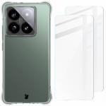 Kit protectie 3 in 1 BizonMobile Clear Pack, Carcasa Bizon Salpa si 2 folii sticla Bizon Glass Clear 2, compatibil cu Xiaomi 14T Pro, Transparent 2 - lerato.ro