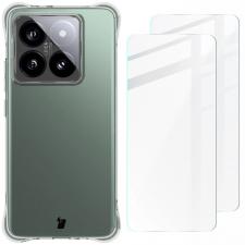 Huse Telefoane, Kit protectie 3 in 1 BizonMobile Clear Pack, Carcasa Bizon Salpa si 2 folii sticla Bizon Glass Clear 2, compatibil cu Xiaomi 14T Pro, Transparent, lerato.ro