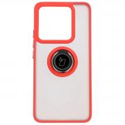 Carcasa Bizon Hybrid Ring compatibila cu Xiaomi 14T, Rosu