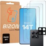 Set protectie 4in1 Bizon Glass Clear Pack, 3 folii sticla ecran + 1 folie sticla camera foto, compatibil cu Xiaomi 14T, Transparent 2 - lerato.ro