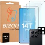 Set protectie 4in1 Bizon Glass Clear Pack, 3 folii sticla ecran + 1 folie sticla camera foto, compatibil cu Xiaomi 14T Pro, Transparent 2 - lerato.ro