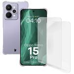 Kit protectie 3 in 1 BizonMobile Clear Pack, Carcasa Bizon Salpa si 2 folii sticla Bizon Glass Clear 2, compatibil cu Oppo Reno 15 Pro, Transparent 2 - lerato.ro