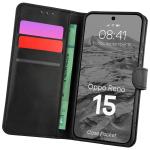 Husa flip cover Bizon Pocket compatibila cu Oppo Reno 15, Negru 3 - lerato.ro