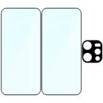 Set protectie 3in1 Bizon Glass Edge Pack, 2 folii sticla ecran + 1 folie sticla camera foto, compatibil cu Oppo Reno 15, Negru 7 - lerato.ro