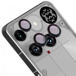 Folie sticla securizata camera foto Bizon Glass Snap Lens compatibila cu Nothing Phone (3), Negru