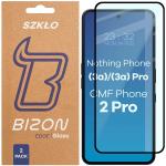Set 2 folii sticla securizata Bizon Glass Edge Duo compatibile cu Nothing Phone (3a) / (3a) Pro / CMF Phone 2 Pro, Negru 2 - lerato.ro