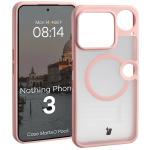 Kit protectie 2 in 1 BizonMobile, Carcasa Bizon MatteO si Folie sticla securizata Bizon Glass Edge, compatibil cu Nothing Phone (3), Roz 4 - lerato.ro