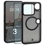 Kit protectie 2 in 1 BizonMobile, Carcasa Bizon MatteO si Folie sticla securizata Bizon Glass Edge, compatibil cu Nothing Phone (3), Negru 2 - lerato.ro