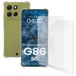 Kit protectie 3 in 1 BizonMobile Clear Pack, Carcasa Bizon Salpa si 2 folii sticla Bizon Glass Clear 2, compatibil cu Motorola Moto G86 5G, Transparent 2 - lerato.ro