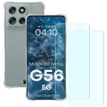 Kit protectie 3 in 1 BizonMobile Clear Pack, Carcasa Bizon Salpa si 2 folii sticla Bizon Glass Clear 2, compatibil cu Motorola Moto G56 5G, Transparent 2 - lerato.ro