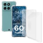 Kit protectie 3 in 1 BizonMobile Clear Pack, Carcasa Bizon Salpa si 2 folii sticla Bizon Glass Clear 2, compatibil cu Motorola Edge 60 Fusion / Edge 60, Transparent 2 - lerato.ro