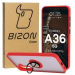 Carcasa Bizon Hybrid Ring compatibila cu Samsung Galaxy A36 5G, Rosu 3 - lerato.ro