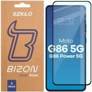 Set 2 folii sticla securizata Bizon Glass Edge Duo compatibile cu Motorola Moto G86 5G / G86 Power 5G, Negru
