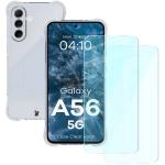 Kit protectie 3 in 1 BizonMobile Clear Pack, Carcasa Bizon Salpa si 2 folii sticla Bizon Glass Clear 2, compatibil cu Samsung Galaxy A56 5G, Transparent 2 - lerato.ro