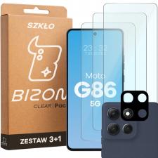 Set protectie 4in1 Bizon Glass Clear Pack, 3 folii sticla ecran + 1 folie sticla camera foto, compatibil cu Motorola Moto G86 5G, Transparent