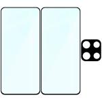 Set protectie 3in1 Bizon Glass Edge Pack, 2 folii sticla ecran + 1 folie sticla camera foto, compatibil cu Motorola Moto G86 5G, Negru 7 - lerato.ro