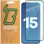 Folie sticla securizata Bizon Glass Edge 2 compatibila cu Xiaomi 15, Negru 2 - lerato.ro
