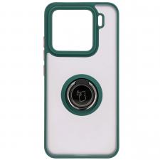 Huse si carcase Xiaomi 15, Carcasa Bizon Hybrid Ring compatibila cu Xiaomi 15, Verde, lerato.ro
