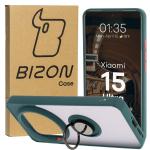 Carcasa Bizon Hybrid Ring compatibila cu Xiaomi 15 Ultra, Verde 3 - lerato.ro