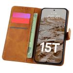 Husa flip cover Bizon Pocket compatibila cu Xiaomi 15T, Maro 3 - lerato.ro