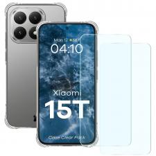 Kit protectie 3 in 1 BizonMobile Clear Pack, Carcasa Bizon Salpa si 2 folii sticla Bizon Glass Clear 2, compatibil cu Xiaomi 15T, Transparent