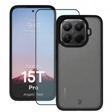 Kit protectie 2 in 1 BizonMobile, Carcasa Bizon Angelo si Folie sticla securizata Bizon Glass Edge, compatibil cu Xiaomi 15T Pro, Negru