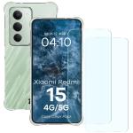 Kit protectie 3 in 1 BizonMobile Clear Pack, Carcasa Bizon Salpa si 2 folii sticla Bizon Glass Clear 2, compatibil cu Xiaomi Redmi 15 4G / 5G, Transparent 2 - lerato.ro