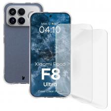 Huse si carcase Xiaomi Poco F8 Ultra, Kit protectie 3 in 1 BizonMobile Clear Pack, Carcasa Bizon Salpa si 2 folii sticla Bizon Glass Clear 2, compatibil cu Xiaomi Poco F8 Ultra, Transparent, lerato.ro
