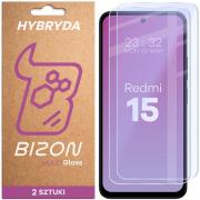 Set 2 folii sticla securizata Bizon Glass Mule Duo compatibile cu Xiaomi Redmi 15 5G, Transparent