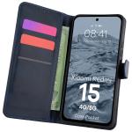 Husa flip cover Bizon Pocket compatibila cu Xiaomi Redmi 15 4G / 5G, Navy Blue 3 - lerato.ro