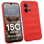 Carcasa Bizon Tur compatibila cu Xiaomi Redmi 15C 4G / 5G, Rosu 3 - lerato.ro