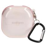 Carcasa Bizon Headphone Clear compatibila cu Samsung Galaxy Buds Live / Pro / Buds2 / Buds2 Pro / Buds FE, Transparent / Roz 2 - lerato.ro