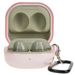 Carcasa Bizon Headphone Clear compatibila cu Samsung Galaxy Buds Live / Pro / Buds2 / Buds2 Pro / Buds FE, Transparent / Roz 4 - lerato.ro
