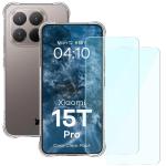 Kit protectie 3 in 1 BizonMobile Clear Pack, Carcasa Bizon Salpa si 2 folii sticla Bizon Glass Clear 2, compatibil cu Xiaomi 15T Pro, Transparent 2 - lerato.ro