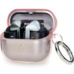 Carcasa Bizon Headphone Clear compatibila cu Samsung Galaxy Buds 3 / 3 Pro, Transparent / Roz 2 - lerato.ro