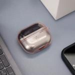 Carcasa Bizon Headphone Clear compatibila cu Samsung Galaxy Buds 3 / 3 Pro, Transparent / Roz 4 - lerato.ro