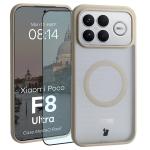 Kit protectie 2 in 1 BizonMobile, Carcasa Bizon MatteO si Folie sticla securizata Bizon Glass Edge, compatibil cu Xiaomi Poco F8 Ultra, Bej 2 - lerato.ro