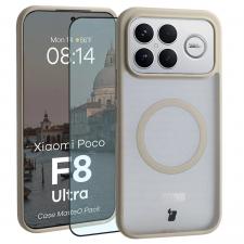 Kit protectie 2 in 1 BizonMobile, Carcasa Bizon MatteO si Folie sticla securizata Bizon Glass Edge, compatibil cu Xiaomi Poco F8 Ultra, Bej