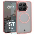 Kit protectie 2 in 1 BizonMobile, Carcasa Bizon MatteO si Folie sticla securizata Bizon Glass Edge, compatibil cu Xiaomi 15T Pro, Roz 2 - lerato.ro