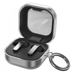 Carcasa Bizon Headphone Clear compatibila cu Samsung Galaxy Buds 4 / 4 Pro, Transparent / Negru