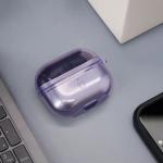 Carcasa Bizon Headphone Clear compatibila cu Samsung Galaxy Buds 3 / 3 Pro, Transparent / Mov 4 - lerato.ro