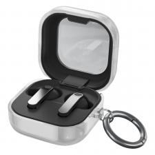 Carcasa Bizon Headphone Clear compatibila cu Samsung Galaxy Buds 4 / 4 Pro, Glitter Clear