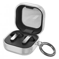 Carcasa Bizon Headphone Clear compatibila cu Samsung Galaxy Buds 4 / 4 Pro, Glitter Clear