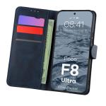 Husa flip cover Bizon Pocket compatibila cu Xiaomi Poco F8 Ultra, Navy Blue 3 - lerato.ro