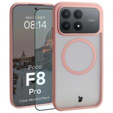 Kit protectie 2 in 1 BizonMobile, Carcasa Bizon MatteO si Folie sticla securizata Bizon Glass Edge, compatibil cu Xiaomi Poco F8 Pro, Roz
