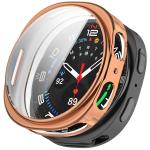 Carcasa cu protectie ecran din sticla securizata BizonMobile Felipe compatibila cu Samsung Galaxy Watch 8 44mm, Rose Gold 2 - lerato.ro
