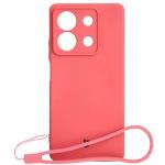 Carcasa Bizon Silicone Sq compatibila cu Xiaomi Redmi Note 13 5G, Peach Pink 2 - lerato.ro